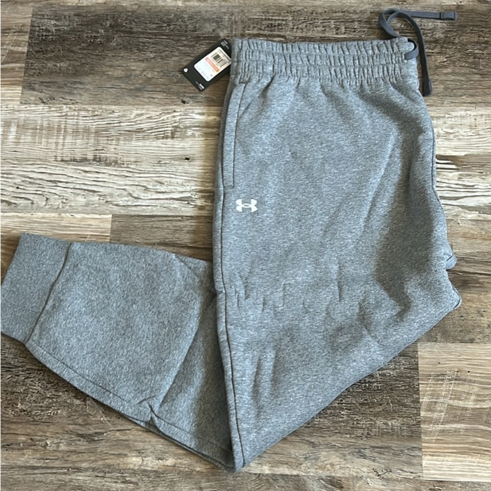 NWT WOMENS Under Armour Heather Gray Sweatpants 3XL